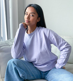 Свитшот лавандового цвета из органического хлопка ASOS DESIGN Petite-Фиолетовый