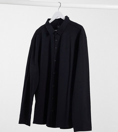 Черная рубашка из пике River Island Big & Tall-Черный