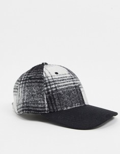 Черная бейсболка в клетку ASOS DESIGN-Черный