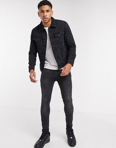 Черная джинсовая куртка из органического хлопка Burton Menswear-Черный