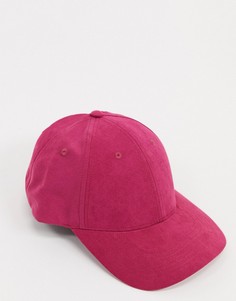 Розовая бейсболка из мягкого материала ASOS DESIGN-Розовый