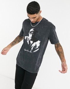 Черная футболка с принтом Тупака Topman-Черный