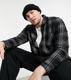 Рубашка классического кроя в черную и белую клетку ASOS DESIGN Plus-Черный