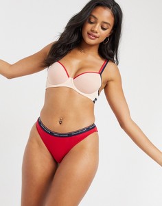 Светло-розовый топ-бюстгальтер с логотипом Tommy Hilfiger