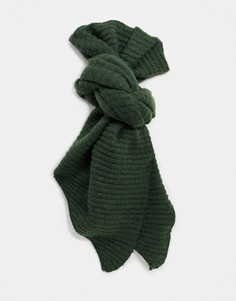 Темно-зеленый шарф в рубчик Pieces
