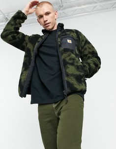 Камуфляжный свитшот на молнии Carhartt WIP prentis sherpa-Зеленый