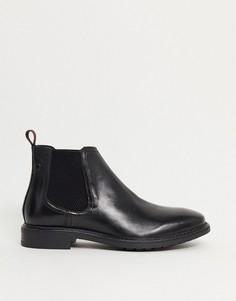 Черные кожаные ботинки челси Base London-Серый