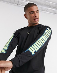 Черная футболка-лонгслив с логотипом Puma Training-Черный