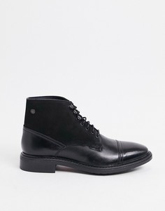 Черные кожаные ботинки со вставкой на носке Base London-Черный