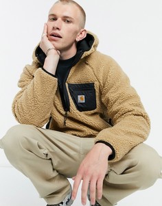 Коричневый худи из искусственного меха на молнии Carhartt WIP