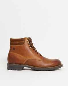 Светло-коричневые кожаные ботинки на шнуровке Base London-Светло-коричневый