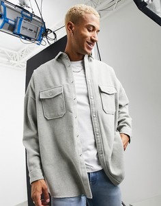 Рубашка навыпуск в стиле oversized серого цвета ASOS DESIGN-Серый