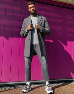 Серое пальто без подкладки ASOS DESIGN-Серый