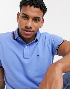 Приталенная футболка-поло с окантовкой Tommy Hilfiger-Синий