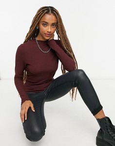 Красный топ в рубчик Only