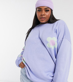 Oversized-джемпер пастельной расцветки Daisy Street Plus-Синий