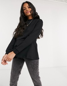 Черный свободный свитшот ASOS DESIGN