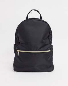 Черный рюкзак с карманом ASOS DESIGN