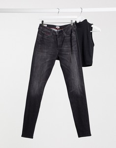 Черные джинсы скинни с завышенной талией Tommy Jeans-Черный