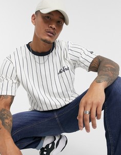 Белая oversized-футболка в тонкую полоску New Era-Белый