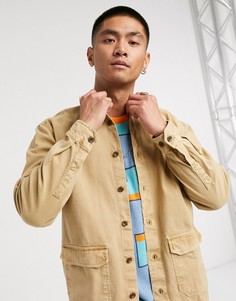 Рубашка навыпуск табачного цвета ASOS DESIGN-Коричневый