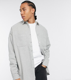 Серая полушерстяная oversized-рубашка ASOS DESIGN Tall-Серый
