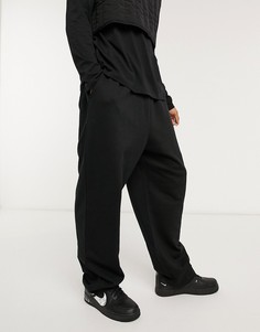 Черные джоггеры в стиле oversized с фиксаторами ASOS DESIGN-Черный