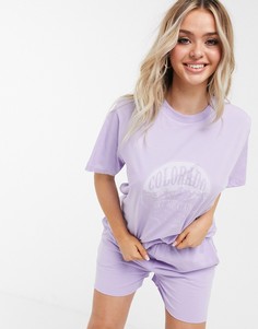 Фиолетовая футболка для дома в стиле oversized от комплекта ASOS DESIGN-Фиолетовый