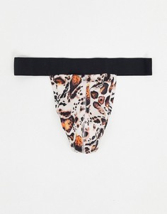Стринги с леопардовым принтом ASOS DESIGN-Черный