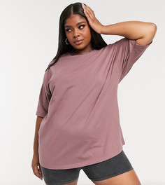 Бежевая oversized-футболка ASOS DESIGN Curve ultimate​​​​​​​-Зеленый