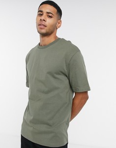 Футболка oversized из органического хлопка Selected Homme-Зеленый