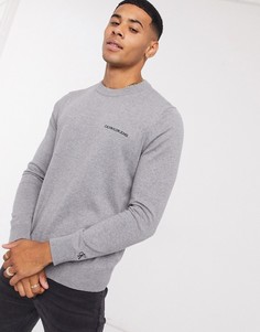 Джемпер с логотипом на груди Calvin Klein Jeans-Серый