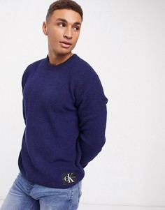 Хлопковый джемпер Calvin Klein Jeans-Темно-синий