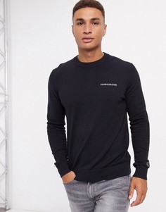 Джемпер с логотипом на груди Calvin Klein Jeans-Черный