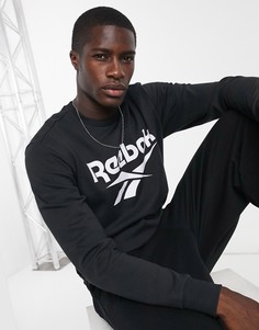 Черный свитшот с крупным логотипом Reebok Classics