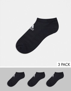 Набор из 3 пар черных носков до щиколотки adidas-Черный