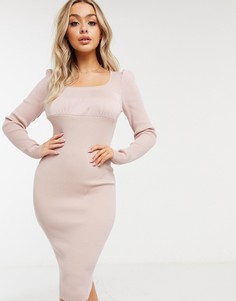 Платье миди с драпировкой Missguided-Розовый