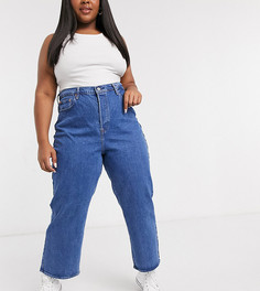 Синие выбеленные прямые джинсы до щиколотки Levis Plus-Синий