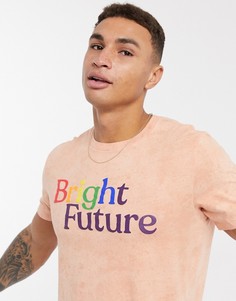 Коралловая футболка с принтом Abercrombie & Fitch-Розовый