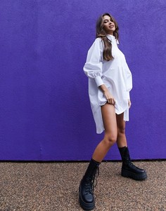 Платье-рубашка мини в стиле oversized белого цвета ASOS DESIGN-Белый