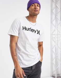 Белая однотонная футболка Hurley One & Only-Белый