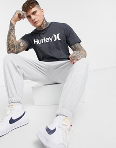 Серая однотонная футболка Hurley-Серый