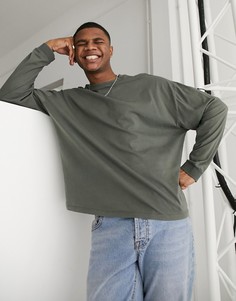 Серый выбеленный лонгслив ASOS DESIGN