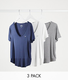 3 базовых футболки с короткими рукавами Hollister-Мульти