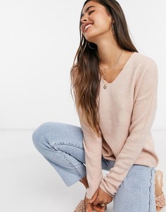 Розовый джемпер с V-образным вырезом Vero Moda
