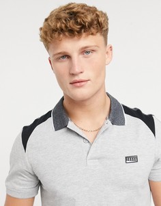 Серое поло с полосками на плечах Jack & Jones Core-Серый
