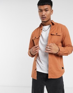 Оранжевая рубашка навыпуск Jack & Jones Core-Оранжевый