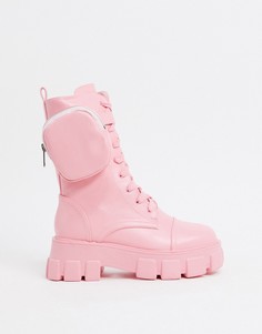 Пастельно-розовые ботинки на массивной подошве Public Desire-Розовый
