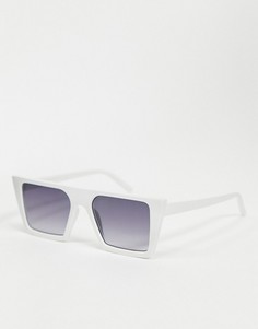 Белые солнцезащитные очки в крупной оправе AJ Morgan-Белый