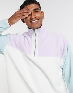 Флисовый oversized-свитшот с молнией ASOS DESIGN-Зеленый